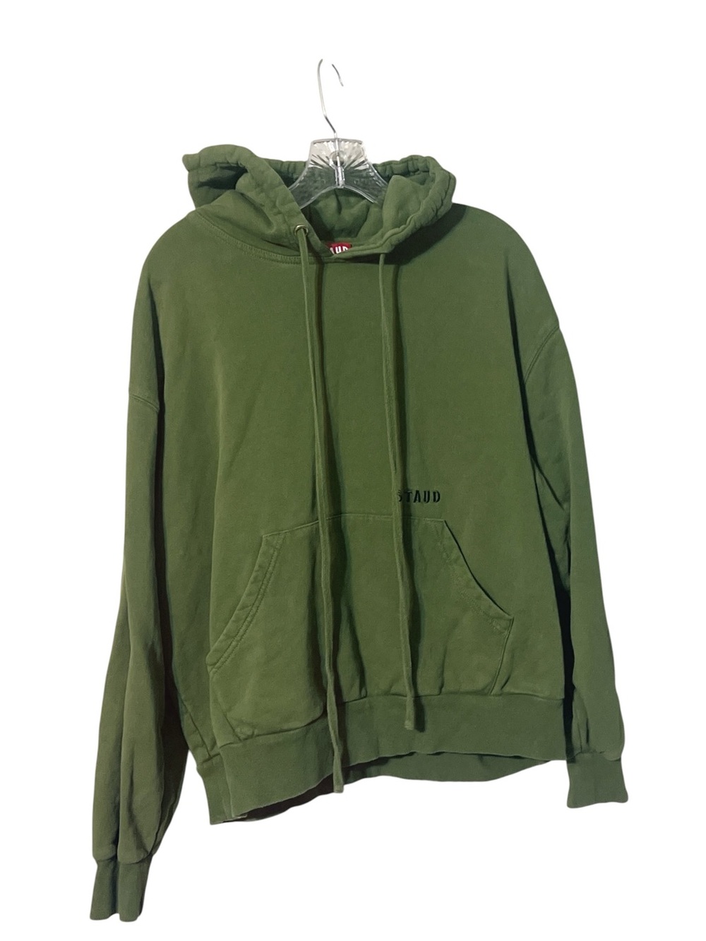 STAUD Olive Green French Terry Hoodie Activewear Set Comfy Casual Athleisure